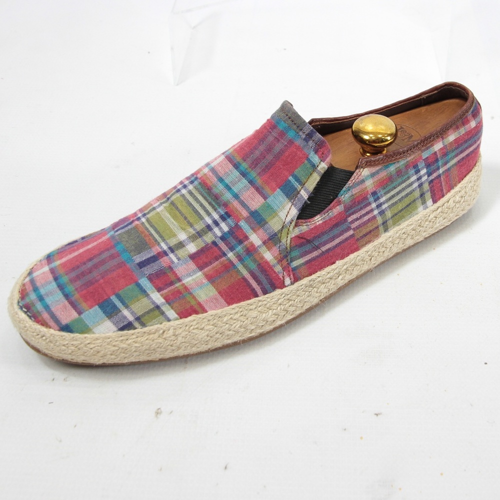 COLE HAAN 11.5 Slip On Espadrilles Madras Patch